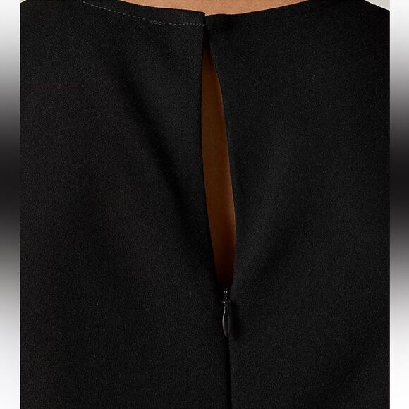 NWT J CREW Long A-line dress in drapey crepe in black - Picture 6 of 8